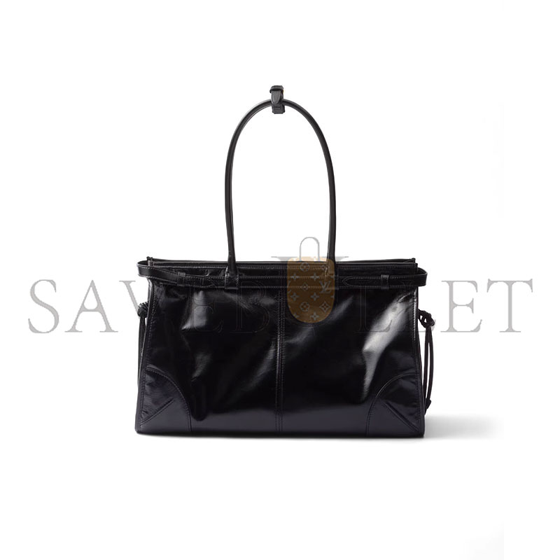 PRADA BONNIE LARGE LEATHER HANDBAG 1BA433 (38*24*12cm)